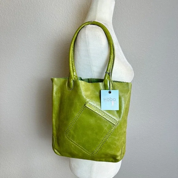 Hobo The Original Regan Top Grain Leather Tote Bag Leaf Green VI-35041LEAF NEW - Picture 9 of 9
